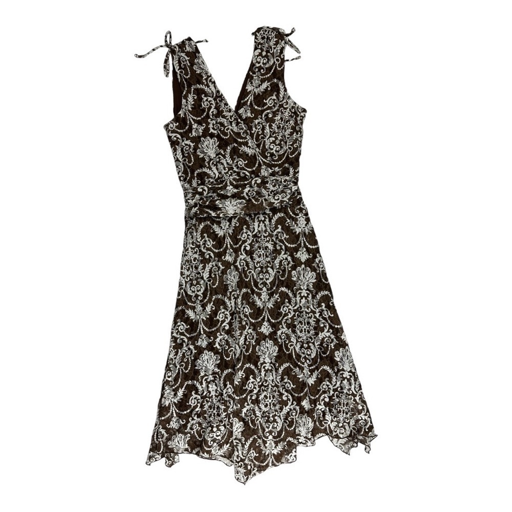 RW&CO Sleeveless Lace Dress Brown Size S